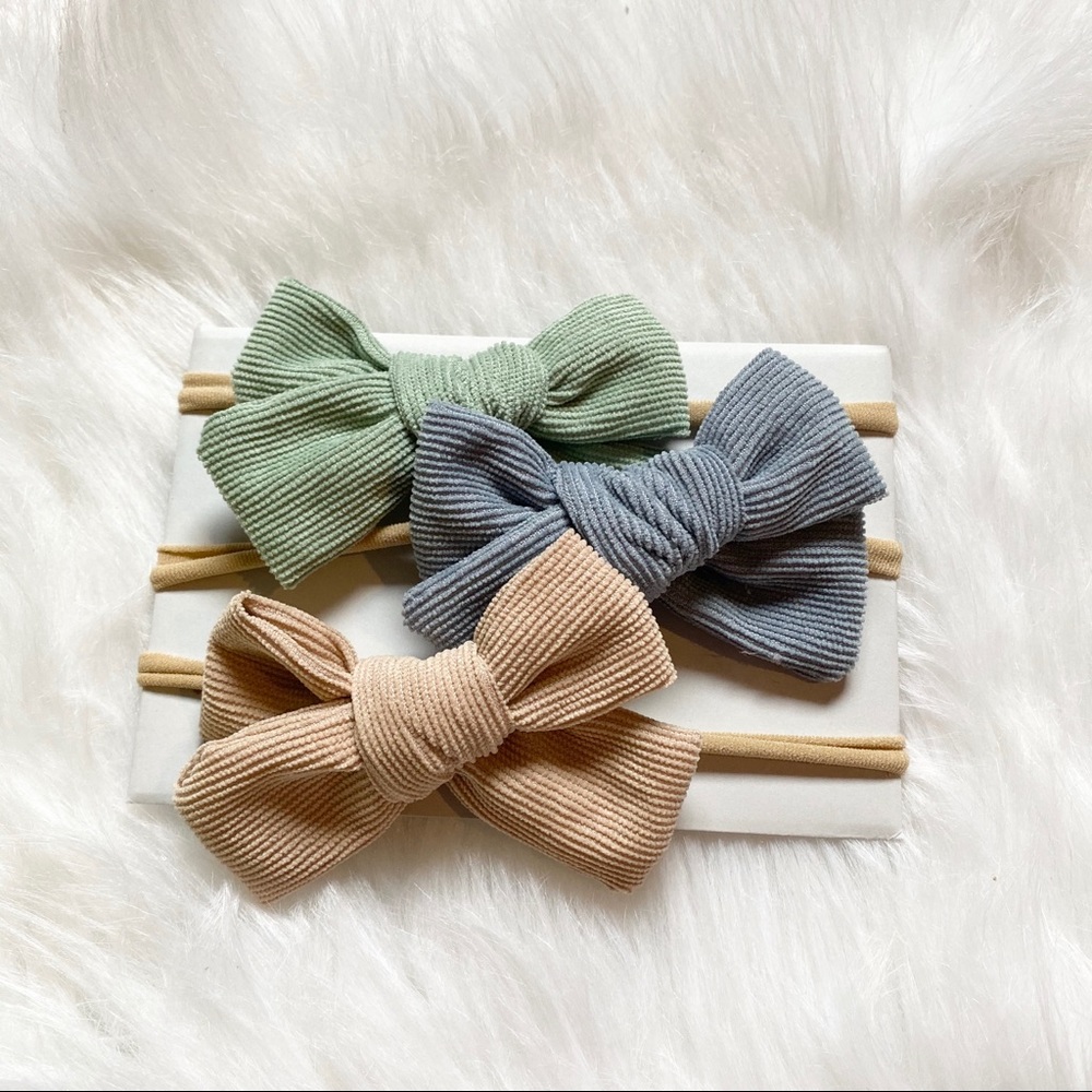 Handmade corduroy bows